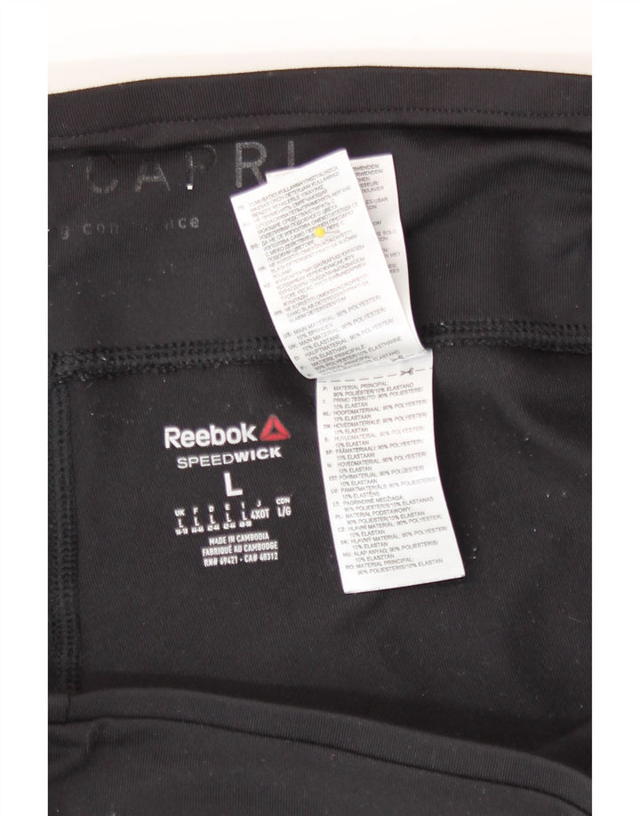 Женские леггинсы-капри Reebok UK 16/18, большие черные, полиэстер