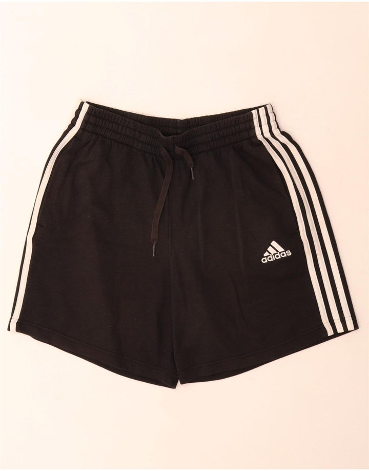 Женские спортивные шорты Adidas среднего размера, черные, хлопковые