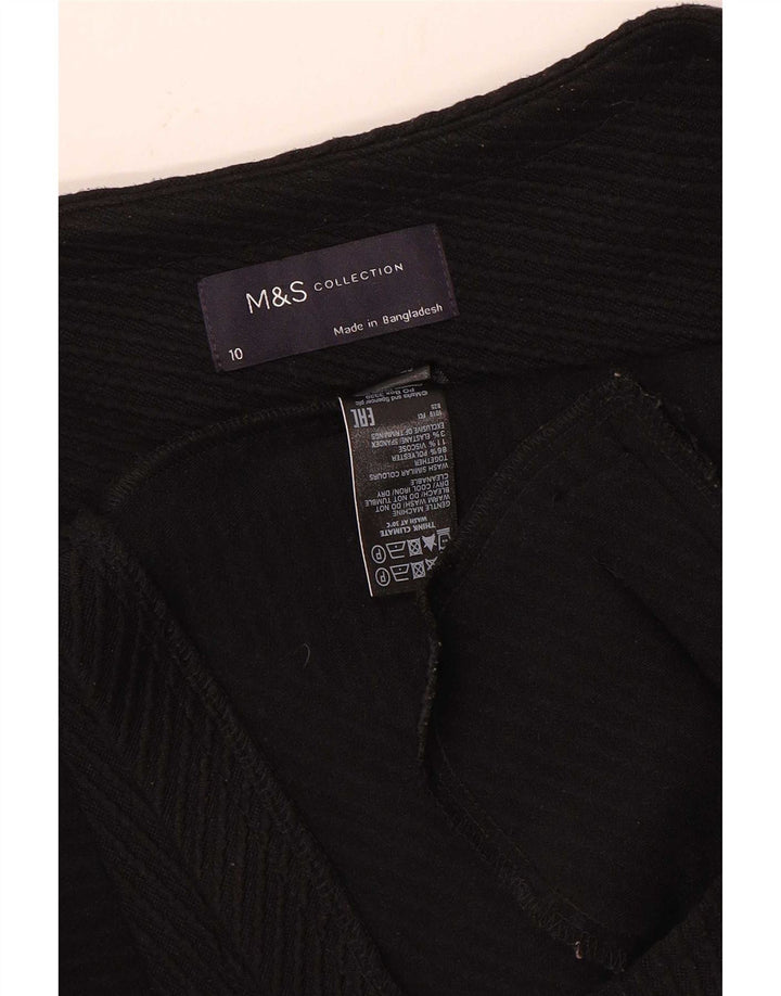 Женский пиджак Marks & Spencer с молнией во всю длину, Великобритания, 10, маленький, в черную полоску