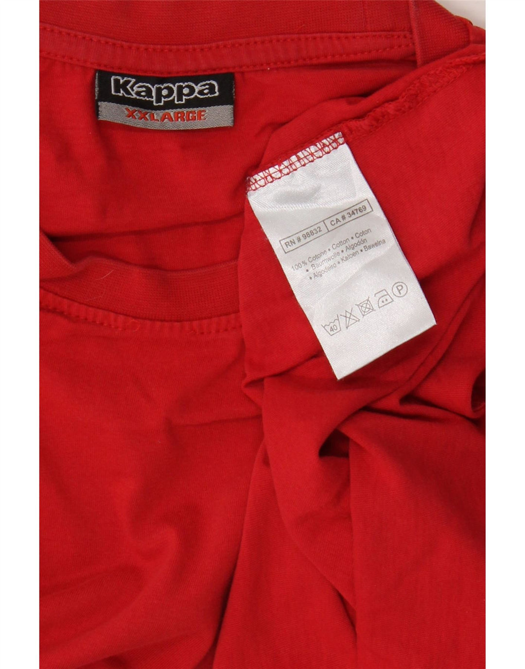 Kappa Мужская футболка Top 2XL Красный Хлопок