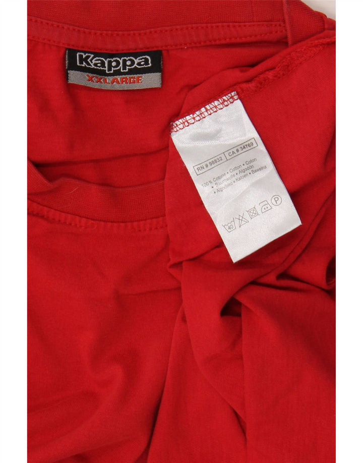 Kappa Мужская футболка Top 2XL Красный Хлопок
