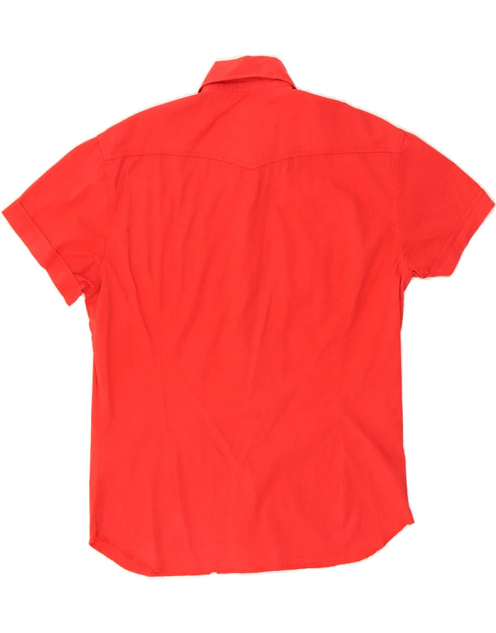 LEE Mens Short Sleeve Shirt Small Red Cotton Vintage Lee and Second-Hand Lee from Messina Hembry 