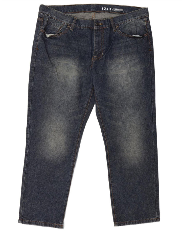 IZOD Мужские узкие прямые джинсы W40 L30, синий хлопок