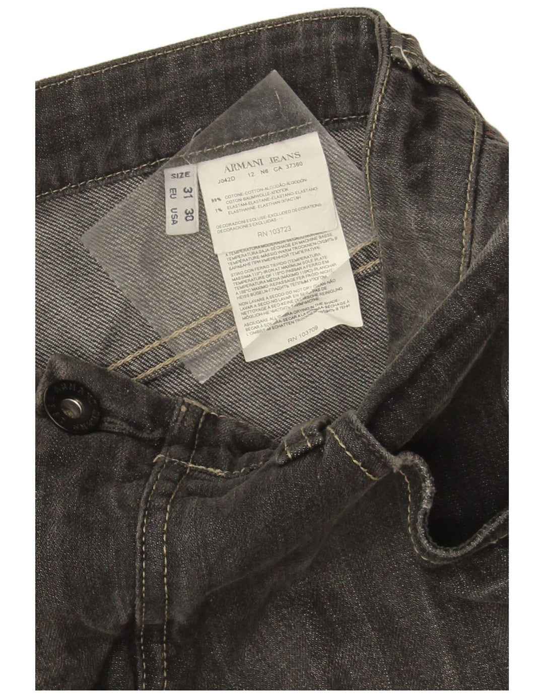 Мужские джинсы Armani Slim W31 L30 Серые, хлопок