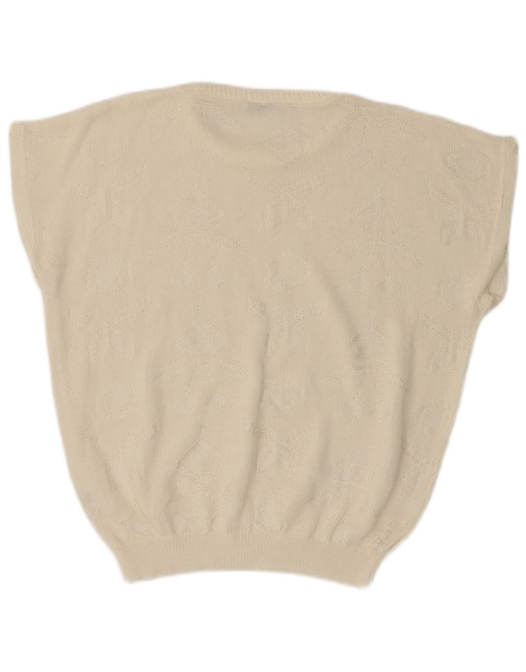 ВИНТАЖНЫЙ женский свободный джемпер с круглым вырезом, Великобритания 14, средний, белый цвет