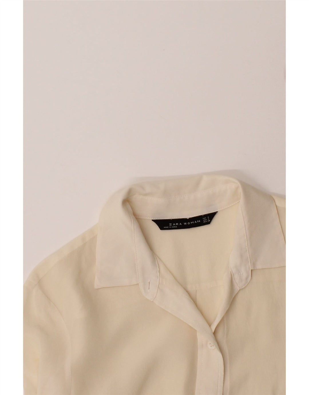 ZARA Womens Shirt UK 10 Small Off White Vintage Zara and Second-Hand Zara from Messina Hembry 