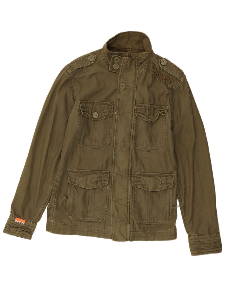 Мужская куртка Superdry в стиле милитари UK 38, средний цвет хаки, хлопок
