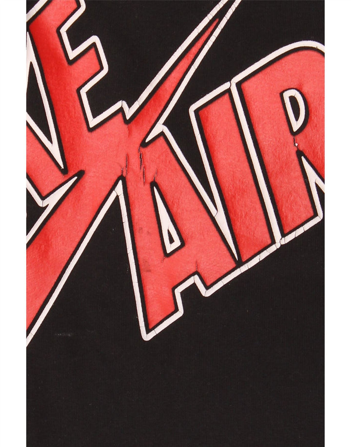 Мужской джемпер с капюшоном Nike Air с графическим рисунком, средний черный, хлопковый