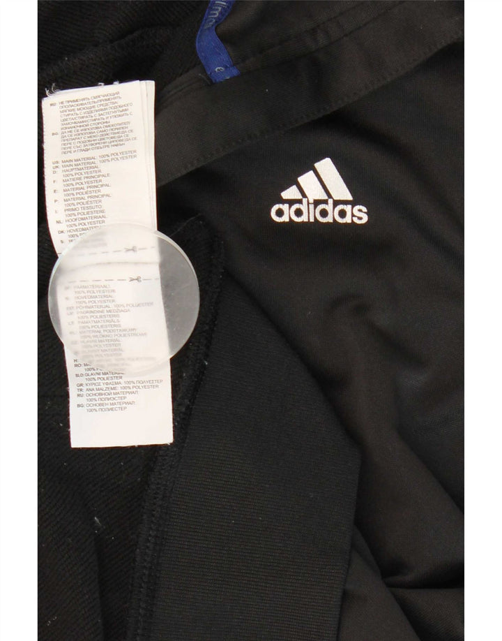 Мужской свитер с капюшоном Adidas Climalite на молнии, средний черный, полиэстер с цветными блоками
