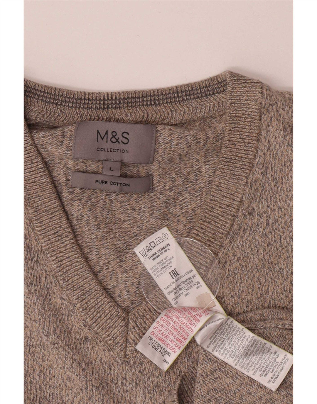 Мужская майка-майка Marks & Spencer, большая бежевая хлопковая крапинка