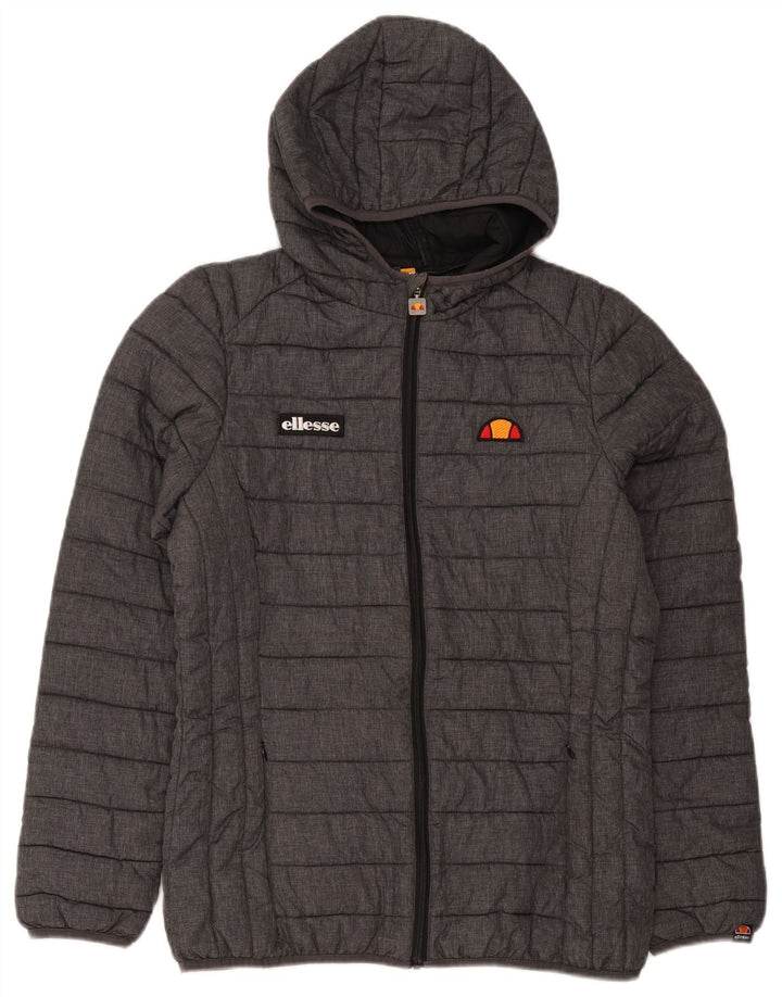 Женская утепленная куртка с капюшоном Ellesse UK 14, средний серый полиамид, спортивная