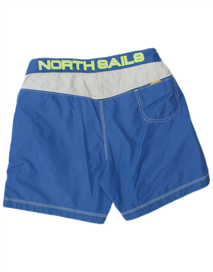Мужские шорты для плавания North Sails с графическим рисунком, средний синий, полиамид с цветными блоками