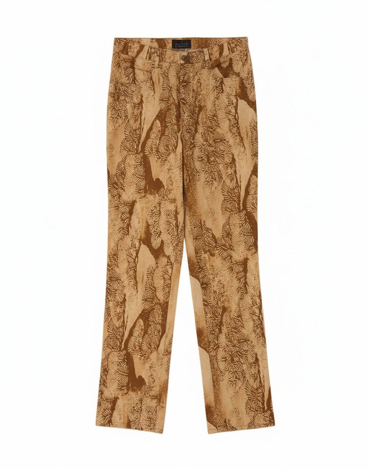 Trussardi Женские прямые повседневные брюки с абстрактным узором W32 L33 Бежевые