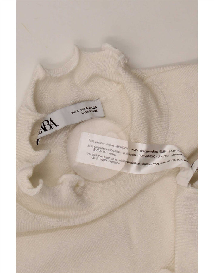 Женский укороченный жилет Zara UK 10, маленький размер, белая вискоза