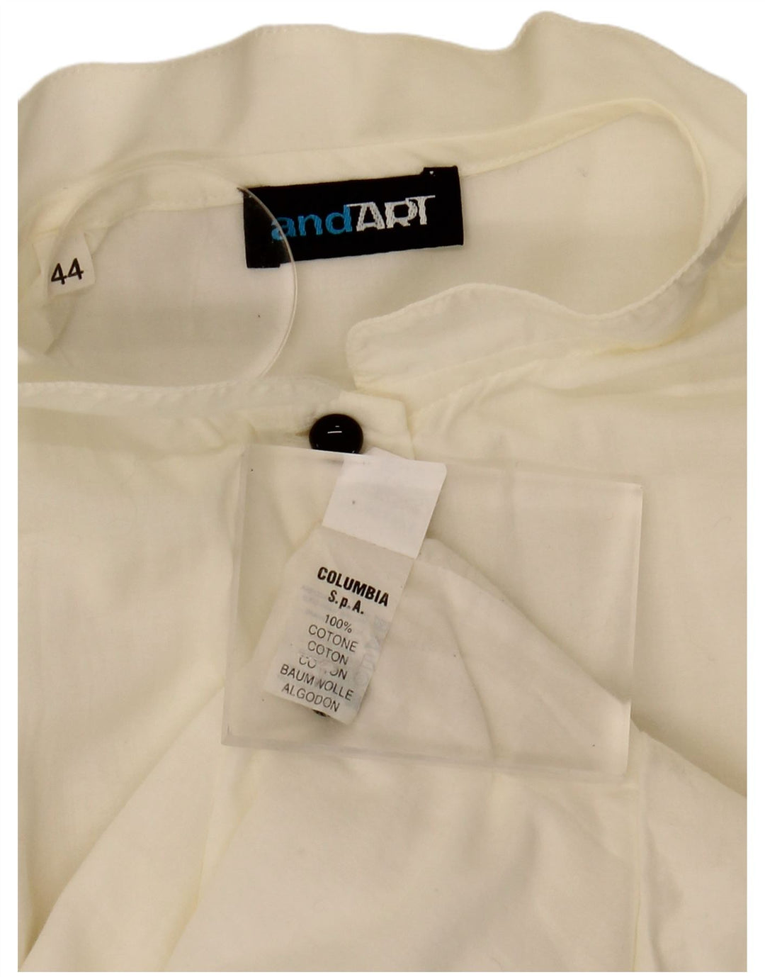 VINTAGE Womens Sleeveless Tunic Top IT 44 Medium White Cotton