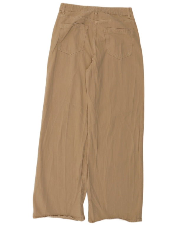 Женские повседневные брюки Reiss с высокой талией и широкими штанинами, Великобритания, 10, маленькие, W28 L31, бежевые