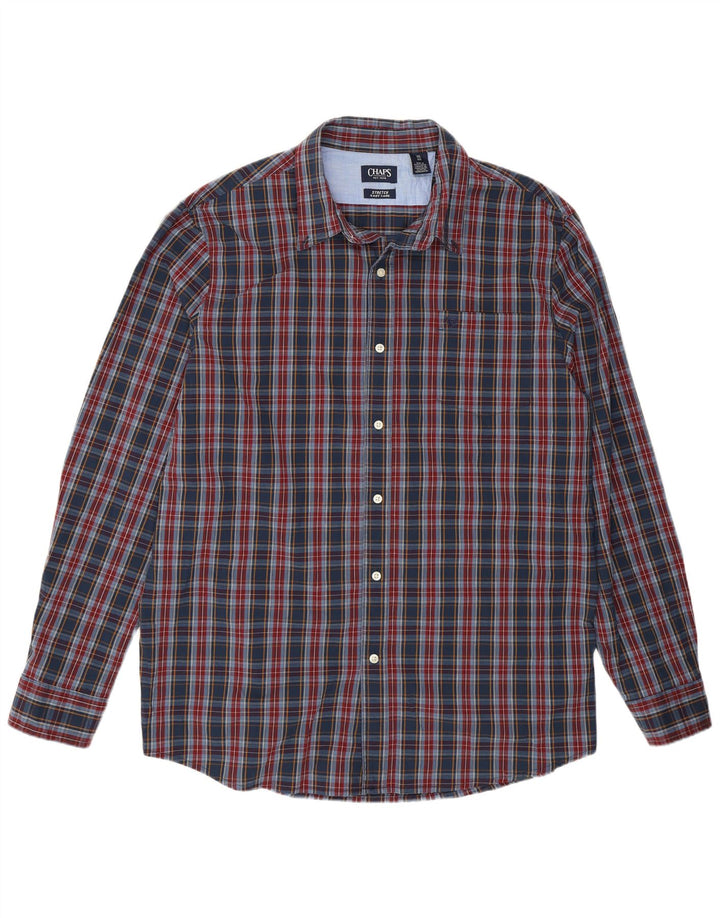 Мужская рубашка CHAPS Easy Care 2XL темно-синяя в клетку