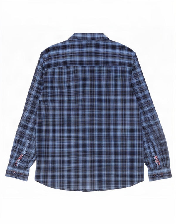 Мужская повседневная рубашка Wrangler 3XL, синяя клетка, хлопок