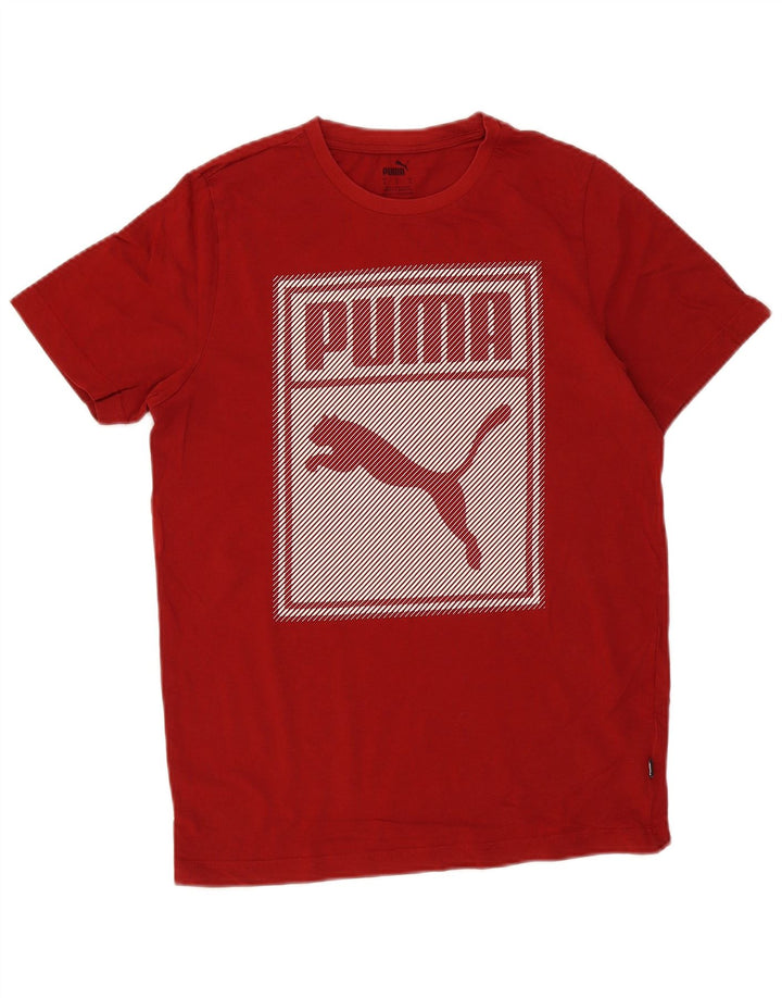 Мужская футболка с рисунком Puma, маленький красный хлопок