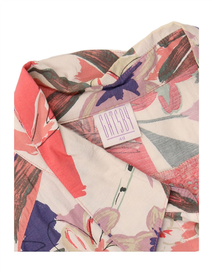GATSBY Womens Short Sleeve Shirt IT 48 XL Multicoloured Floral