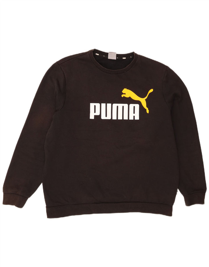 Мужской свитшот с рисунком Puma XL, черный хлопок