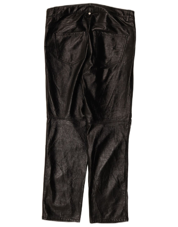 Женские прямые брюки из искусственной кожи Zara, маленькие W26 L27, черные