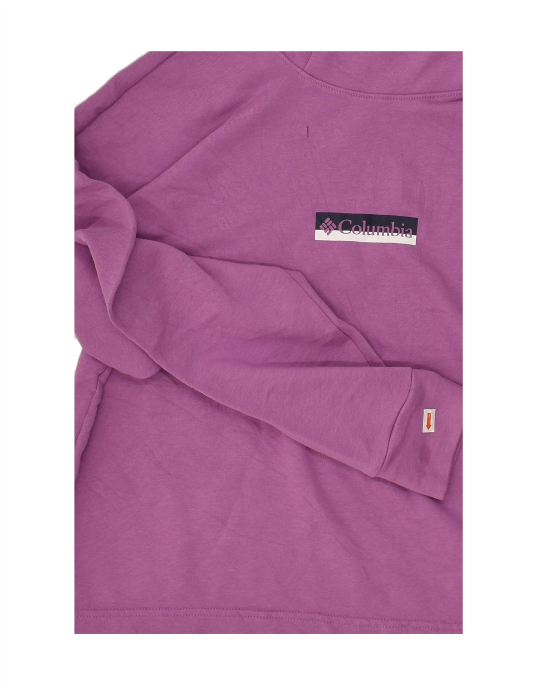 COLUMBIA Womens Graphic Hoodie Jumper UK 4 XS Purple Cotton | Vintage Columbia | Thrift | Second-Hand Columbia | Used Clothing | Messina Hembry 