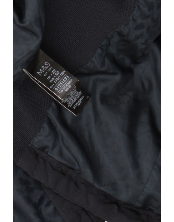 Женская стеганая куртка Marks & Spencer UK 22 3XL Темно-синий полиэстер