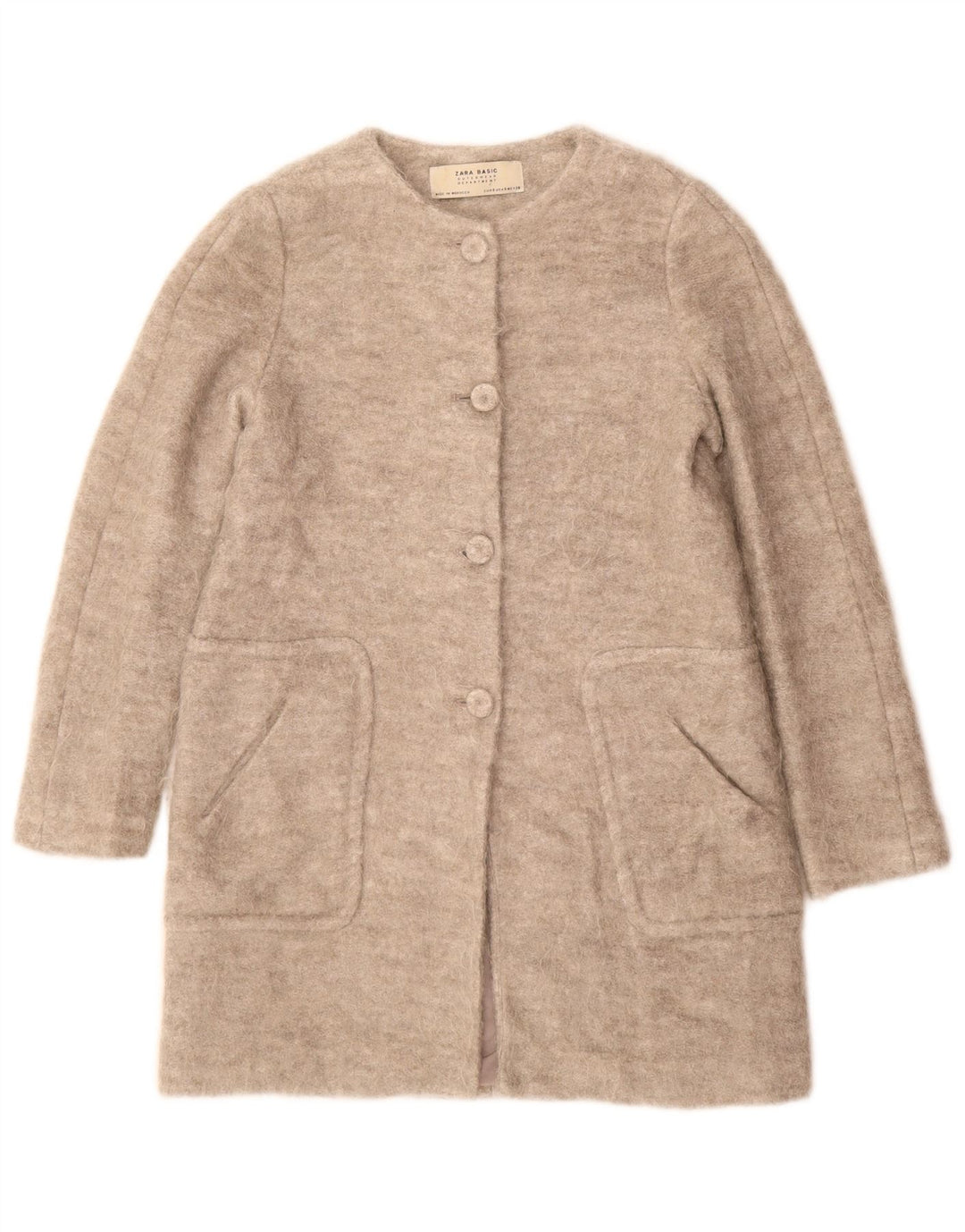 Женское пальто Zara UK 10, маленькое серое, вискоза