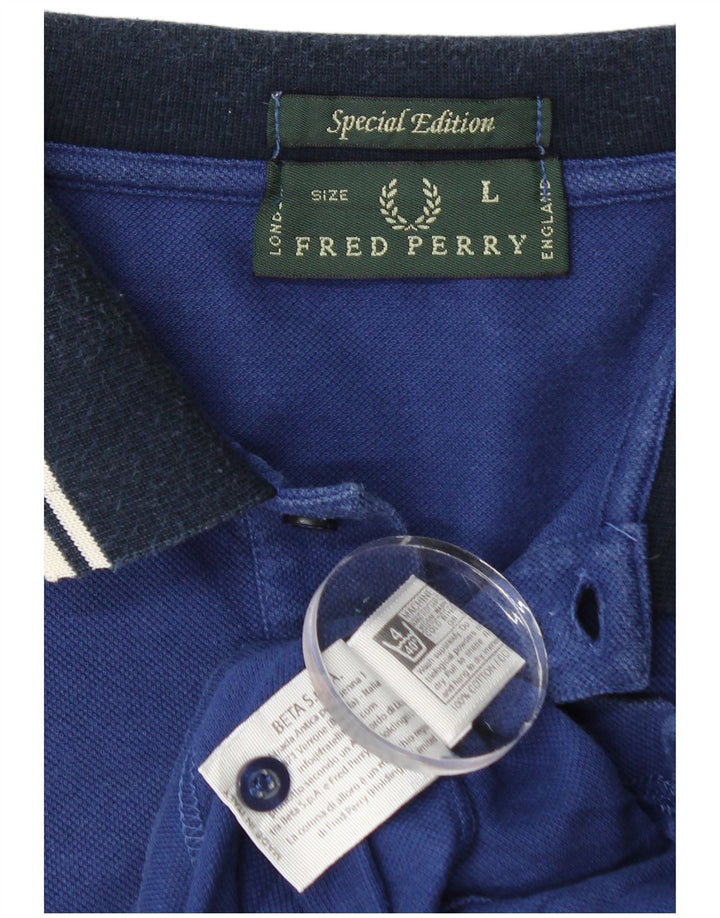 Мужская рубашка поло Fred Perry Special Edition, большой синий хлопок