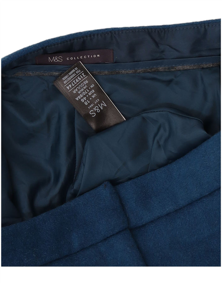 Женская мини-юбка Marks & Spencer UK 18 XL W36 Синяя полиэстер
