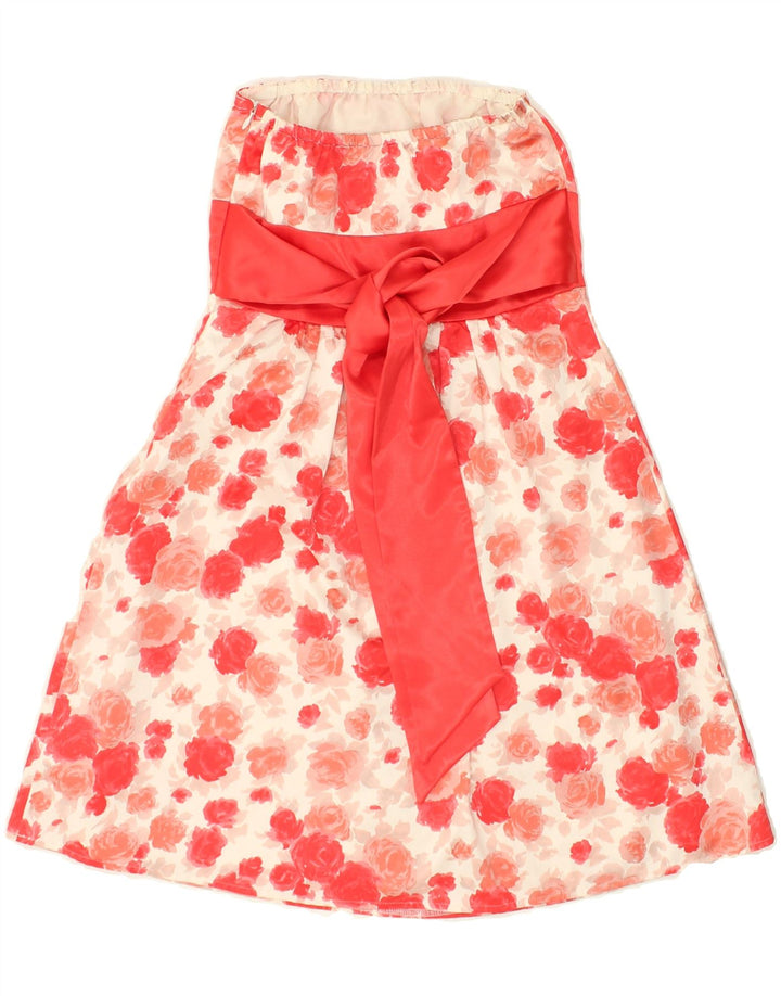 ORSAY Womens Strapless Dress EU 34 XS Pink Floral Polyester | Vintage Orsay | Thrift | Second-Hand Orsay | Used Clothing | Messina Hembry 