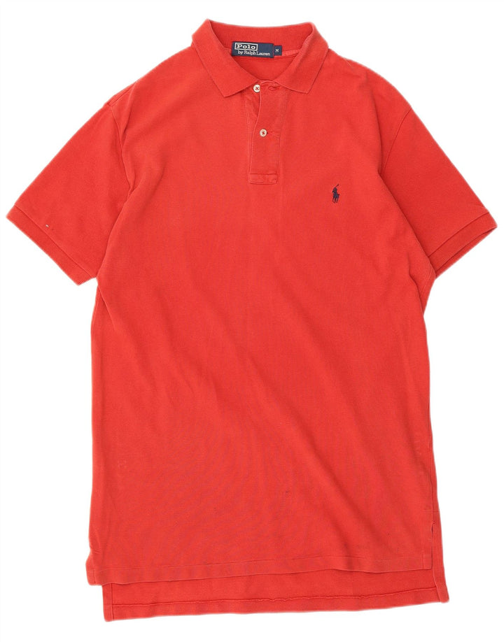 Мужская рубашка-поло POLO RALPH LAUREN, хлопковая, среднего красного цвета