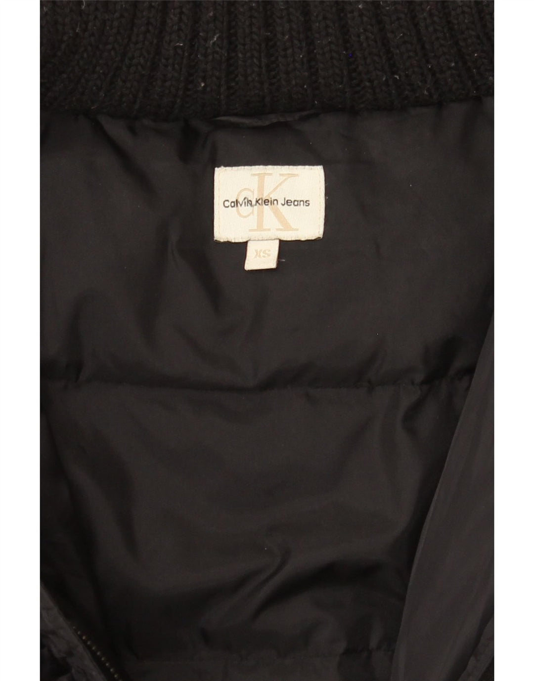 CALVIN KLEIN JEANS Womens Padded Coat UK 6 XS Black Polyester Vintage Calvin Klein Jeans and Second-Hand Calvin Klein Jeans from Messina Hembry 