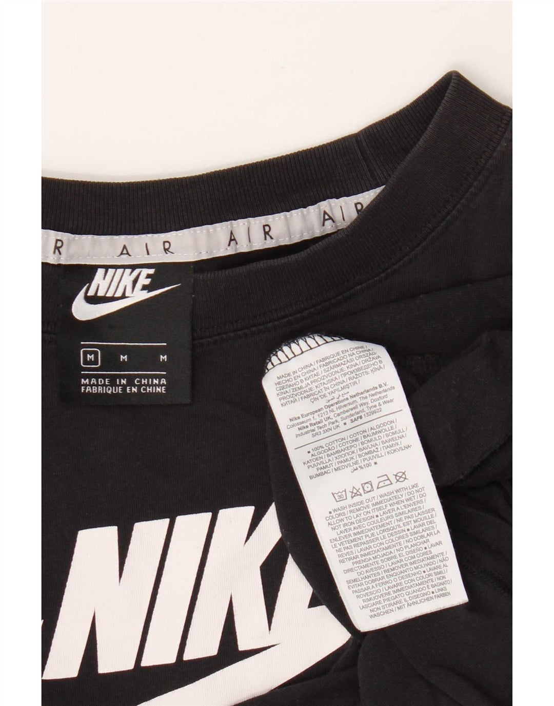 Женская футболка с графическим рисунком Nike Top UK 14, средний черный, хлопок