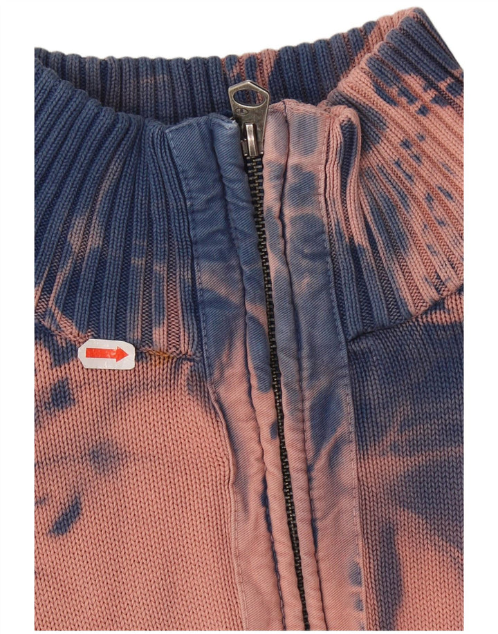 Мужской джемпер с воротником на молнии TOM TAILOR, размер XL, синий хлопок с принтом тай-дай