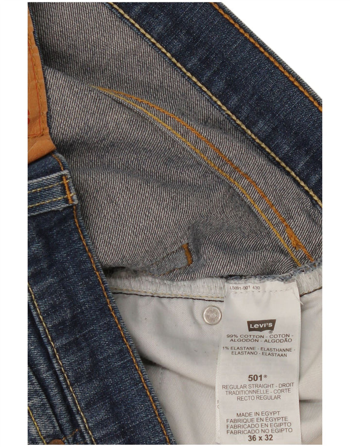 Мужские прямые джинсы Levi's 501 W36 L32 синие, хлопок