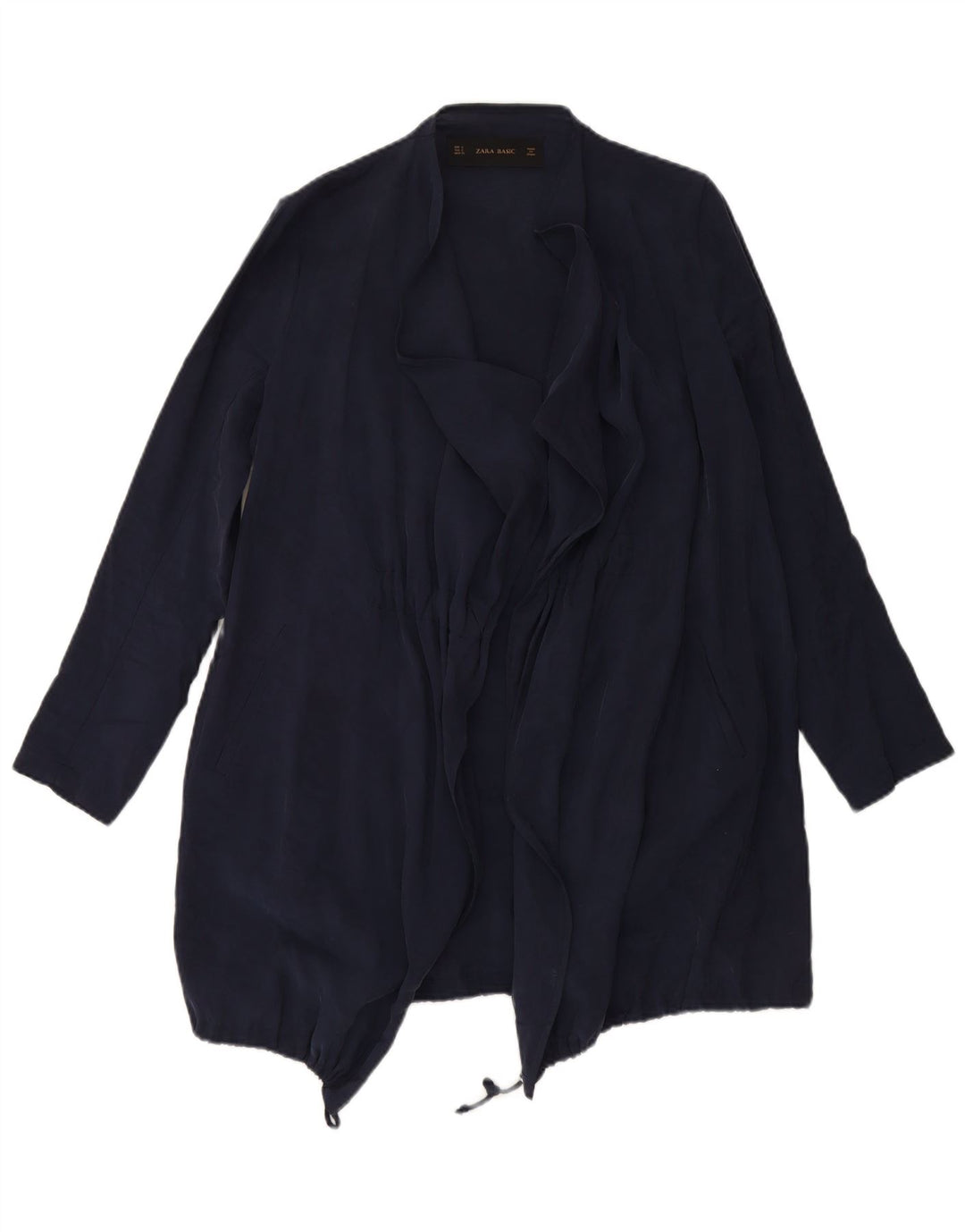 ZARA Womens Oversized Longline Cardigan Top UK 10 Small Navy Blue