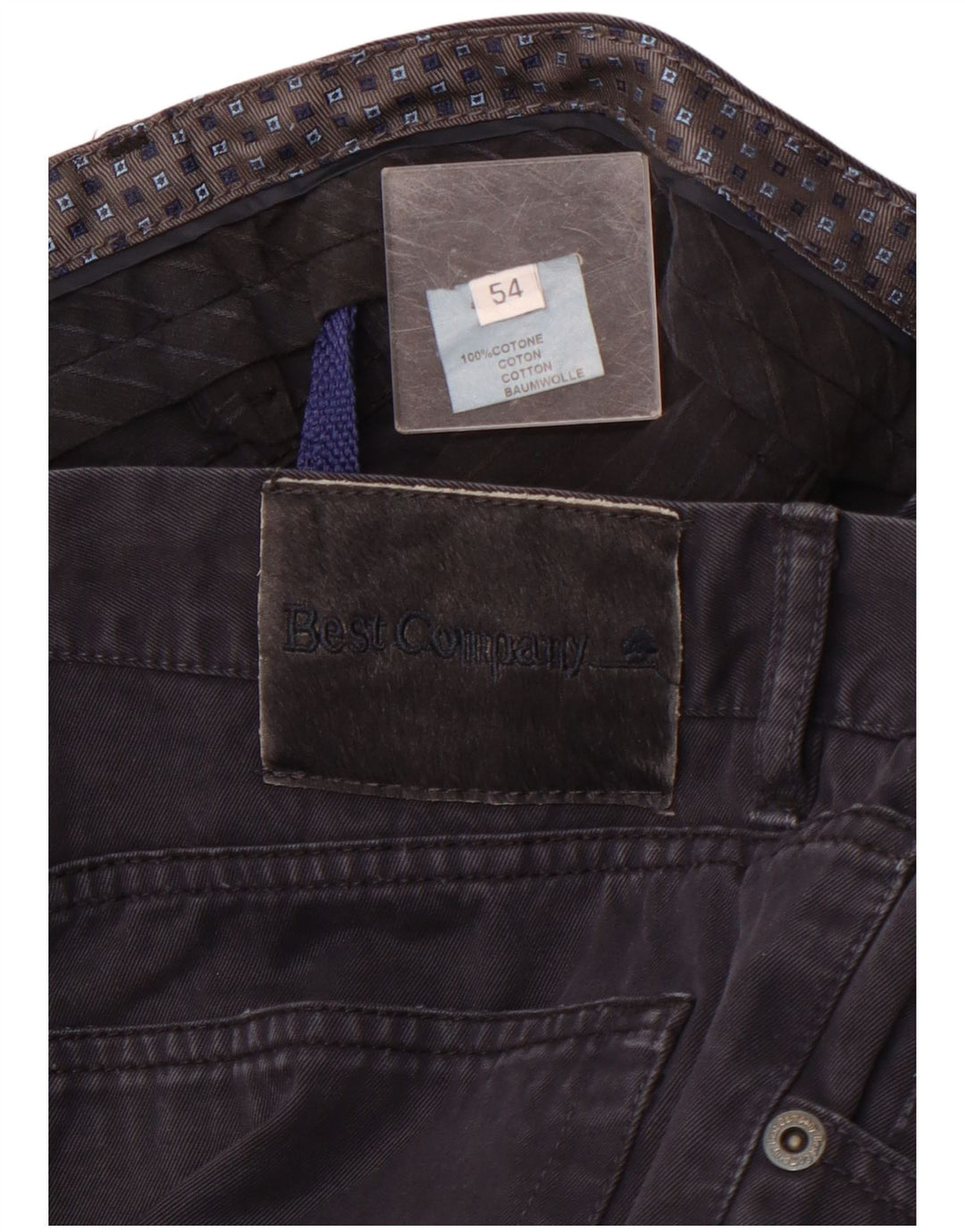 BEST COMPANY Мужские прямые повседневные брюки EU 54 2XL W38 L26 Темно-синие