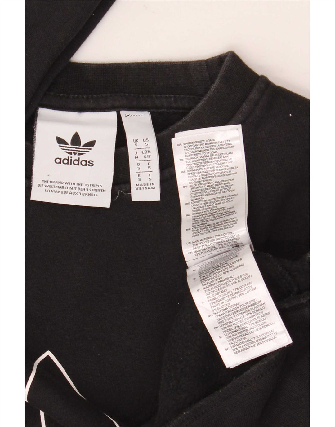 Мужской свитер с рисунком Adidas, маленький черный хлопковый джемпер