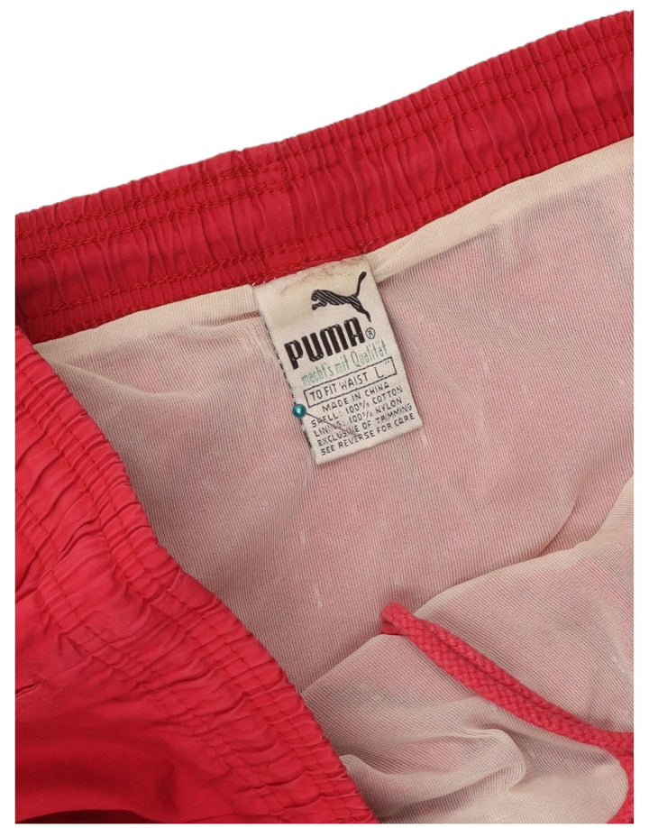 Мужские спортивные шорты Puma, большие красные хлопковые шорты с геометрическим рисунком