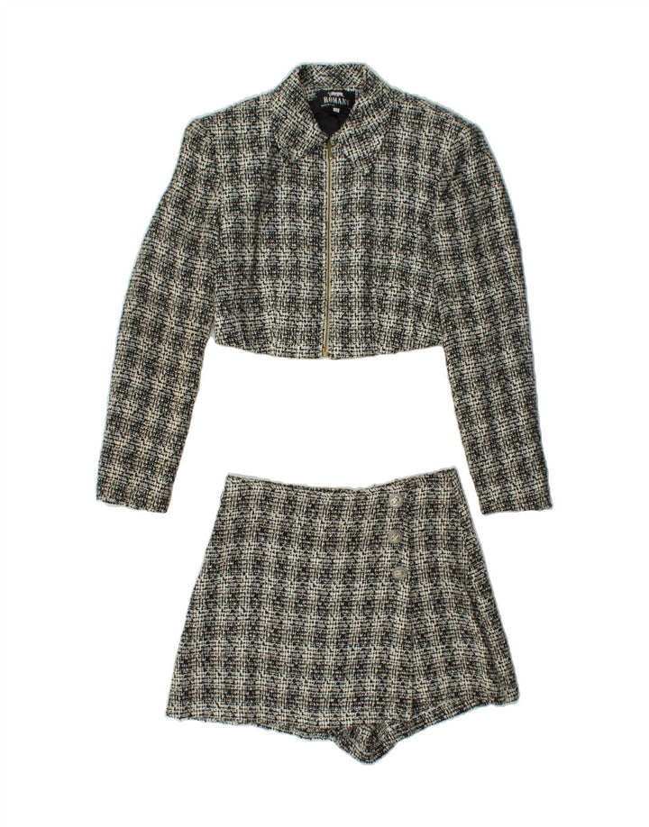 ROMAN'S Womens Crazy Pattern 2 Piece Set UK 8 Small W26  Grey Check Vintage Roman's and Second-Hand Roman's from Messina Hembry 