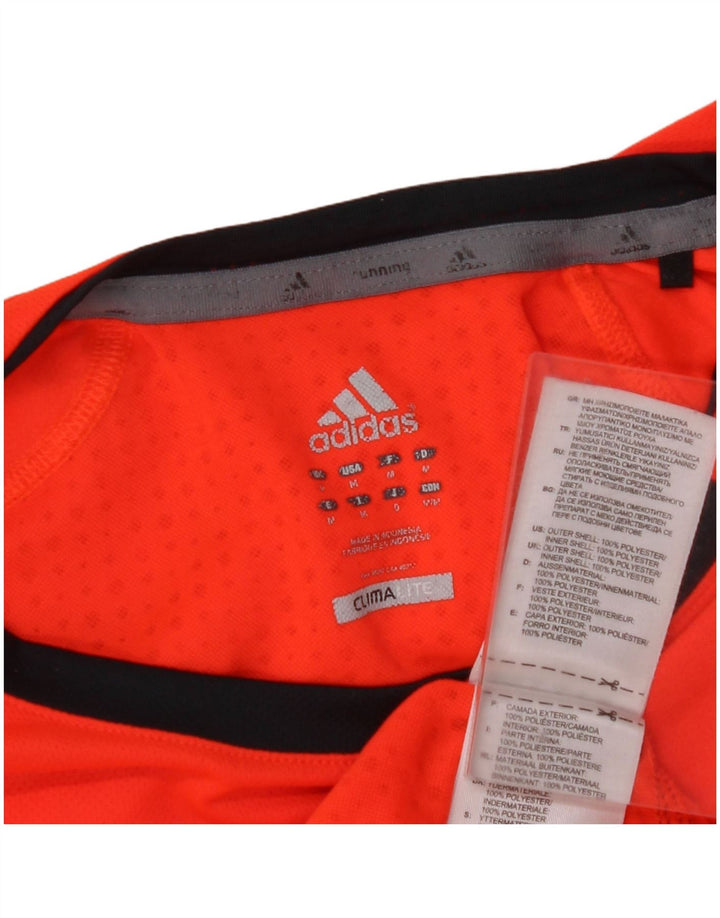 Мужской топ ADIDAS Climalite с длинным рукавом, средний оранжевый полиэстер
