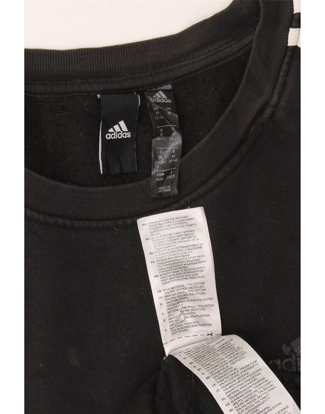 Женский свитер Adidas UK 12/14, средний черный хлопок, толстовка
