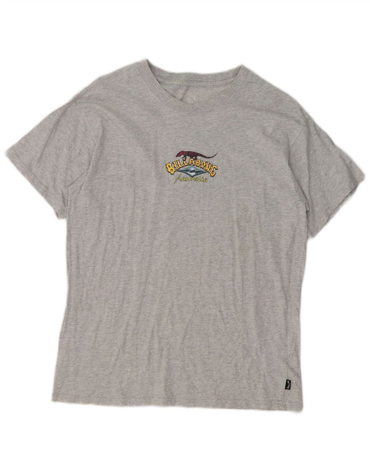 Billabong Мужская футболка с рисунком из хлопка среднего серого цвета с крапинками