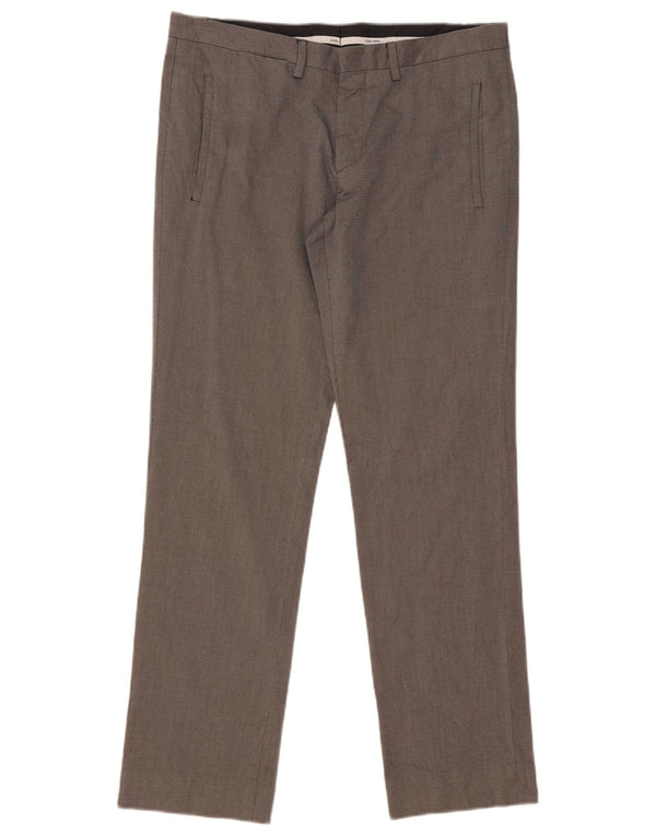 Мужские прямые брюки-чиносы Zara EU 42, большие, W32 L31, серые, хлопковые