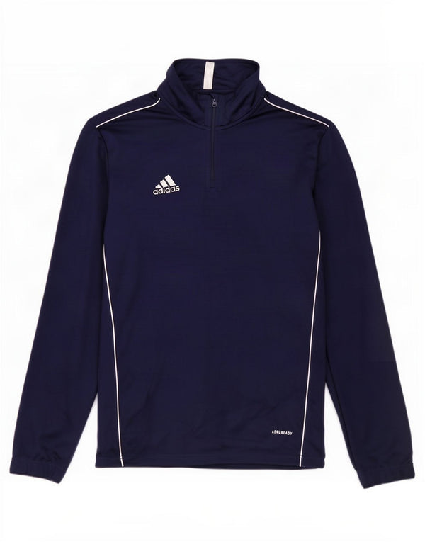 Мужской пуловер с воротником на молнии Adidas Aeroready, средний темно-синий