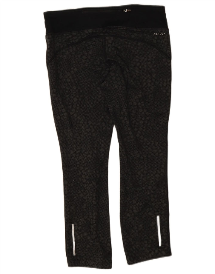 Женские леггинсы Nike Dri Fit UK 10, маленькие черные с геометрическим рисунком
