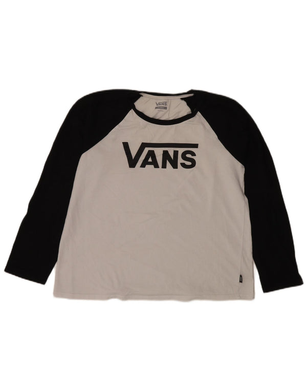 Женский топ с графическим рисунком Vans UK 18 XL, белый с цветными блоками, с длинным рукавом