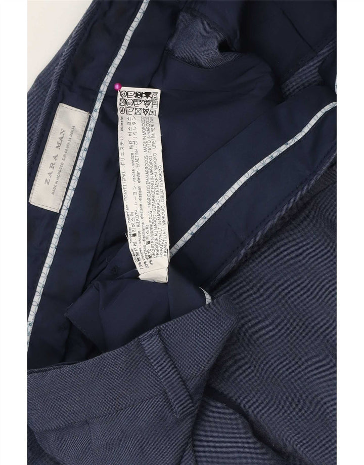 Мужские узкие брюки-чиносы Zara EU 44, большие W34 L31, синие, полиэстер